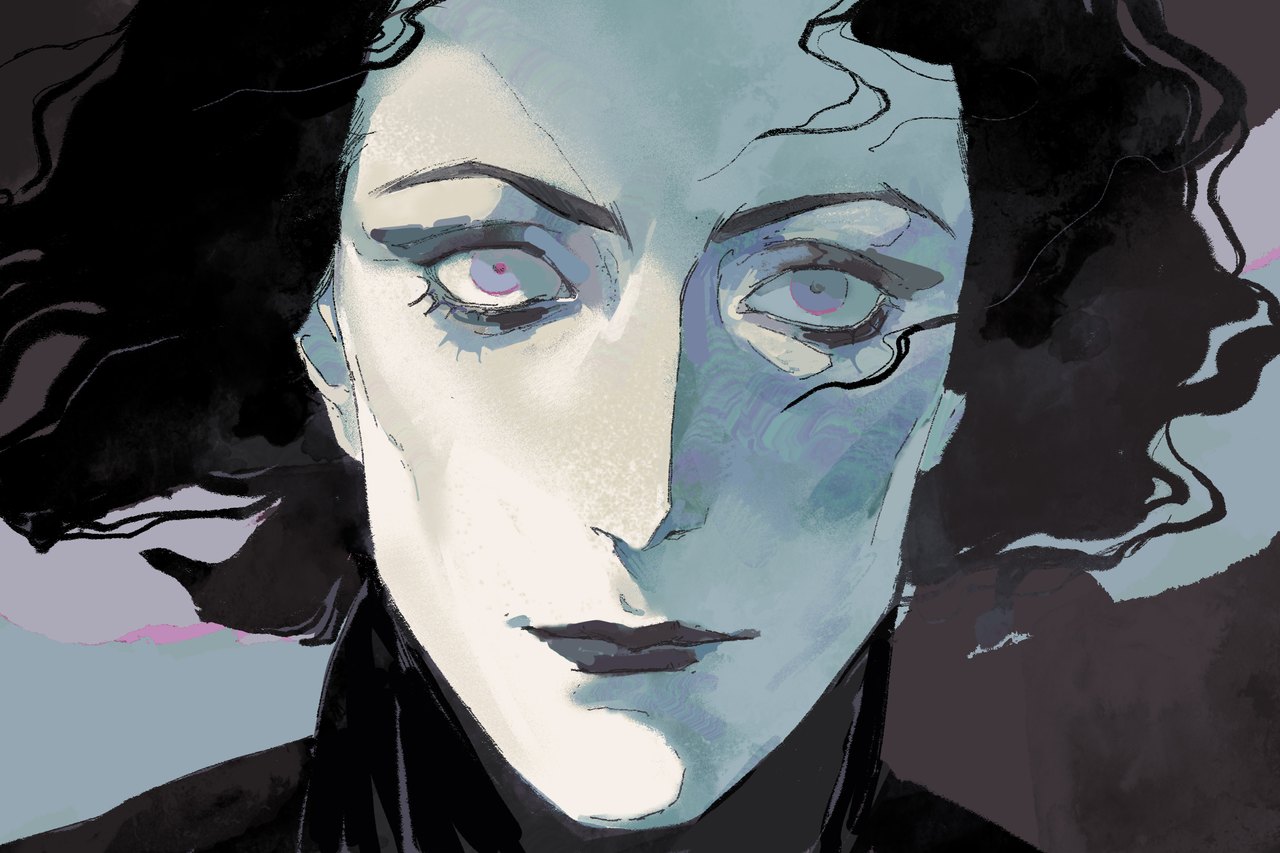 Harm Deco, in development: the Inquisitor's pale eyes look straight at you